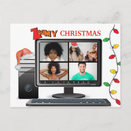Zoomy Christmas Call Video Satire Konferenz Postkarte