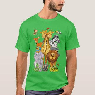 Zoorip Süße Zoo-Tiere Retro T-Shirt
