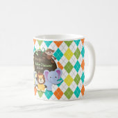Zootiere auf farbenfrohe Raute Kaffeetasse (VorderseiteRechts)
