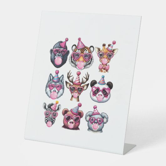 Zootiere Geburtstagsparty Wildlife Lovers Gi Sockelschild (Vorderseite)