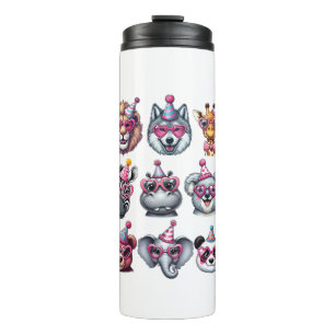 Zootiere Geburtstagsparty Wildlife Lovers Gi Thermosbecher