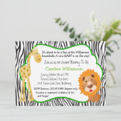 Zootiere Geschlechtsneutrale Babydusche Einladung (Stehend Vorderseite)