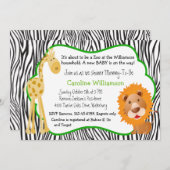 Zootiere Geschlechtsneutrale Babydusche Einladung (Vorne/Hinten)