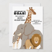 Zootiere Kind Geburtstag Einladung (Vorderseite)