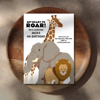 Zootiere Kind Geburtstag Einladung