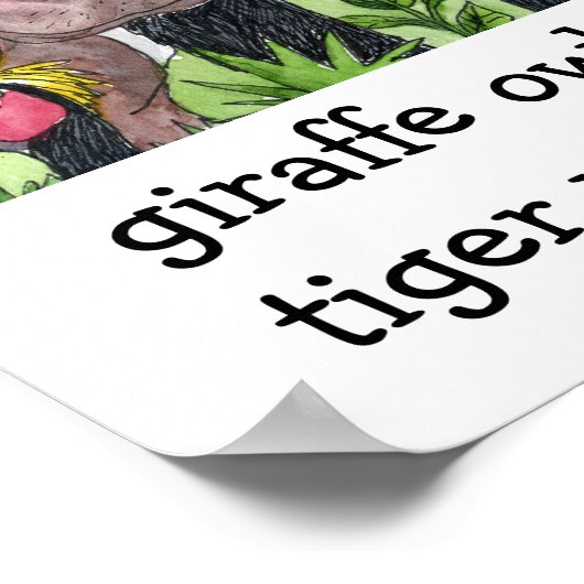 Zootiere Kinder Wand Kunstgedicht drucken Poster (Ecke)