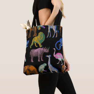 Zootiere Lebende Farben Pop Art Tierfreunde Tasche