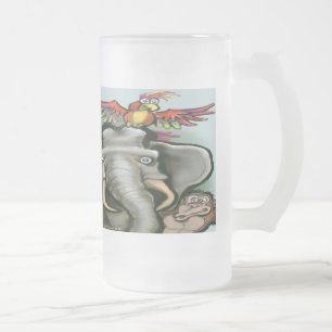 Zootiere Mattglas Bierglas