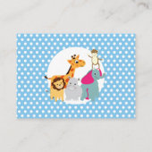 Zootiere Niedliche Kinderdusche Begleitkarte (Rückseite)