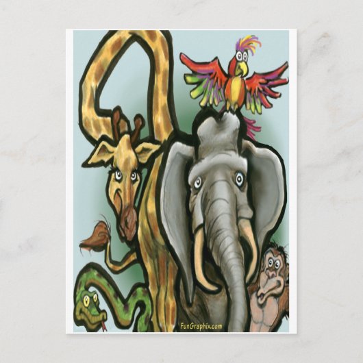 Zootiere Postkarte (Vorderseite)