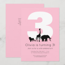 Zootiere Rosa Kindergeburtstag Party