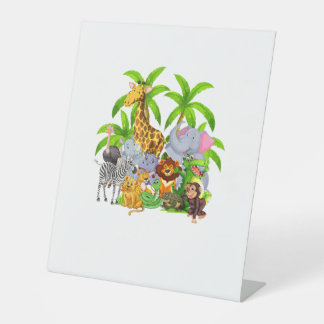 Zootiere Safari Wildlife Geburtstagsparty A Day A  Sockelschild