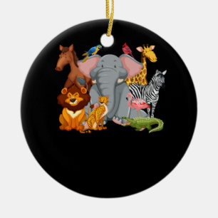 Zootiere Wildtiere Geburtstagsparty Zoo Tag Keramik Ornament