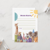 Zootiere Zeitkapsel-Schildkarte Karte (Vorderseite/Rückseite Beispiel)