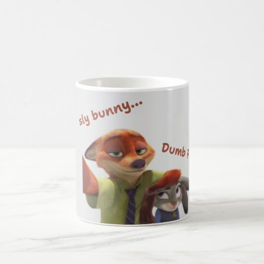 Zootopia Inspired "Sly Bunny, Dumb Fox" Ceramic Co Kaffeetasse (Mittel)