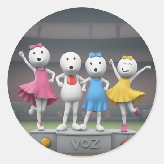 Zoozoo-Stickerdesign Runder Aufkleber (Vorderseite)