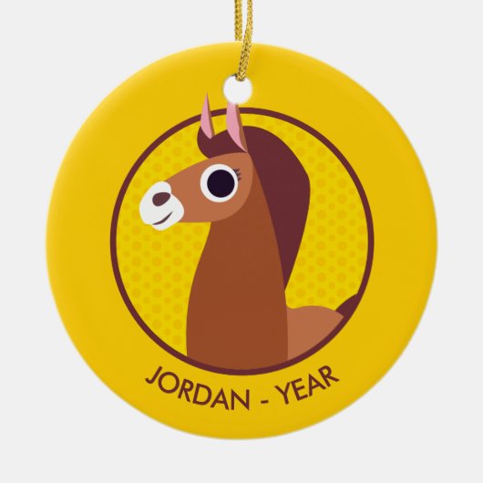 Zora das Pferd Keramik Ornament (Vorne)