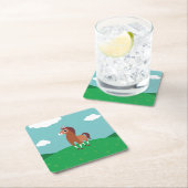 Zora das Pferd Rechteckiger Pappuntersetzer (Vor Ort)