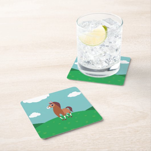 Zora das Pferd Rechteckiger Pappuntersetzer (Vor Ort)