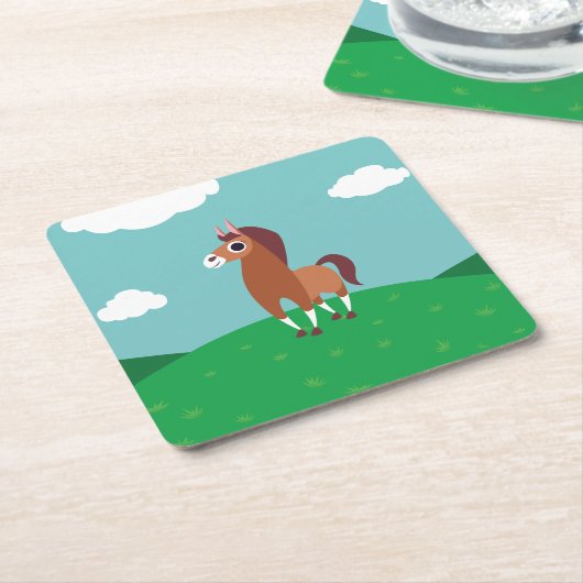 Zora das Pferd Rechteckiger Pappuntersetzer (angewinkelt)