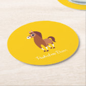 Zora das Pferd Runder Pappuntersetzer (Angewinkelt)