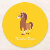 Zora das Pferd Runder Pappuntersetzer (Vorderseite)