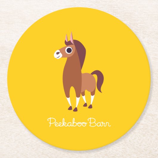 Zora das Pferd Runder Pappuntersetzer (Vorderseite)