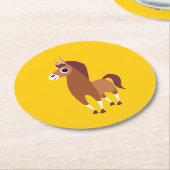 Zora das Pferd Runder Pappuntersetzer (Angewinkelt)