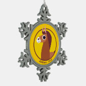 Zora das Pferd Schneeflocken Zinn-Ornament (Links)