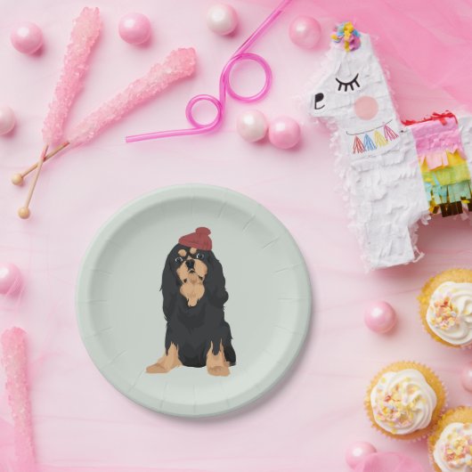 Zora das Schwarze u. TAN-unbekümmerte Königcharles Pappteller (Party)