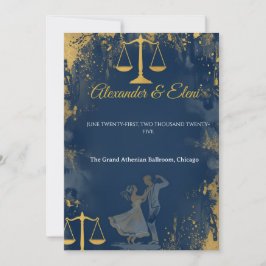 Zorba Tanzender Anwalt Aquarell Hochzeit Einladung