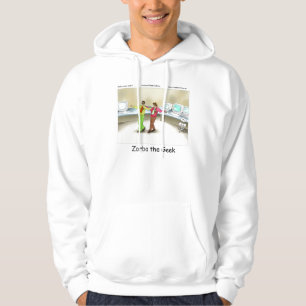 Zorba The Geek Lustiger Cartoon Hoodie von Rick Lo