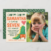 Zorn! Crocodile Birthday Foto Einladung (Vorne/Hinten)