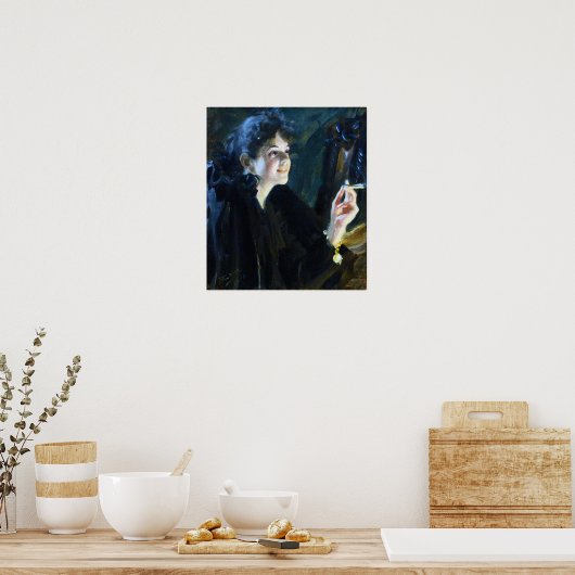 Zorn - Das Mädchen, Zigarette 1892 Poster (Küche)