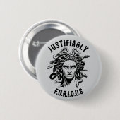 Zorn der Medusa-Knopf Button (Vorne & Hinten)