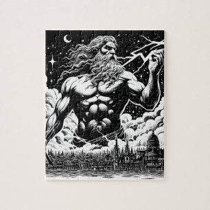 Zorn des Zeus-Tintenillustration Griechische Mytho Puzzle