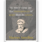 Zorn schadet dir am meisten: Marcus Aurelius über Aufkleber (Vorderseite)