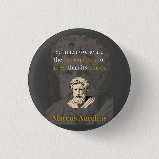 Zorn schadet dir am meisten: Marcus Aurelius über Button (Vorderseite)