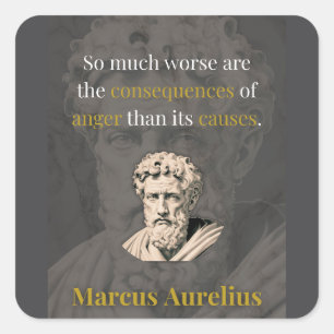 Zorn schadet dir am meisten: Marcus Aurelius über Quadratischer Aufkleber