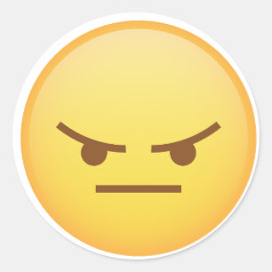 zornig-Imoji-gelbes Gesichtsbild Runder Aufkleber