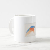 zorniger Blaue Vogel mit Blaubeere Kaffeetasse (Vorderseite Links)