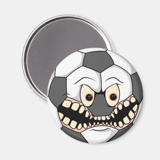 zorniger Fußballball Magnet (Vorderseite/Rückseite)
