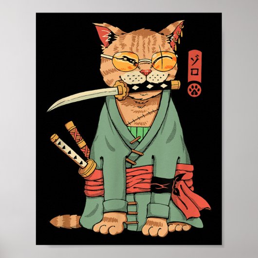 Zoro Cat Warrior Poster (Vorne)