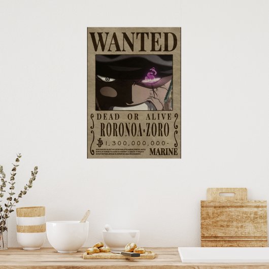Zoro Third Gewollt Poster (Küche)