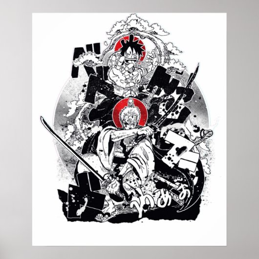 Zoro und Luffy Poster (Vorne)