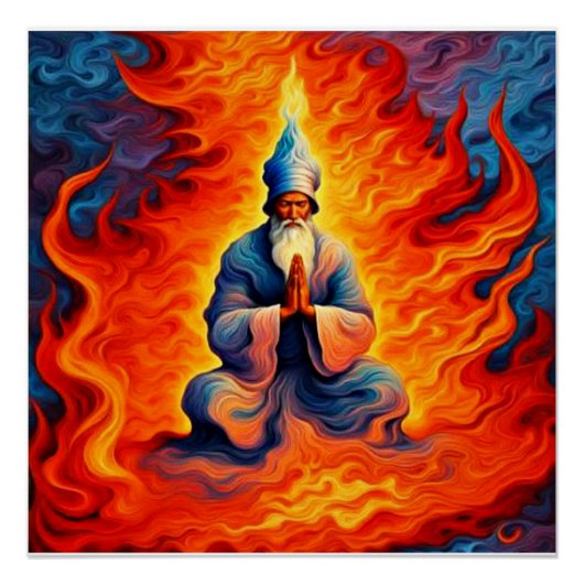 Zoroaster beten in den ewigen Flammen Poster (Vorderseite)