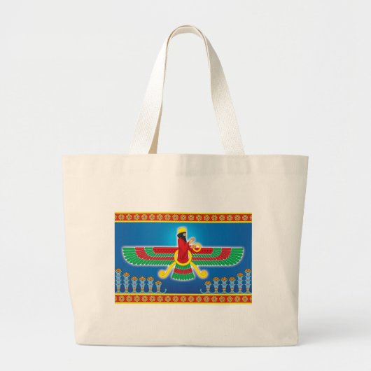 Zoroastrian-Perser Faravahar Jumbo Stoffbeutel (Vorne)