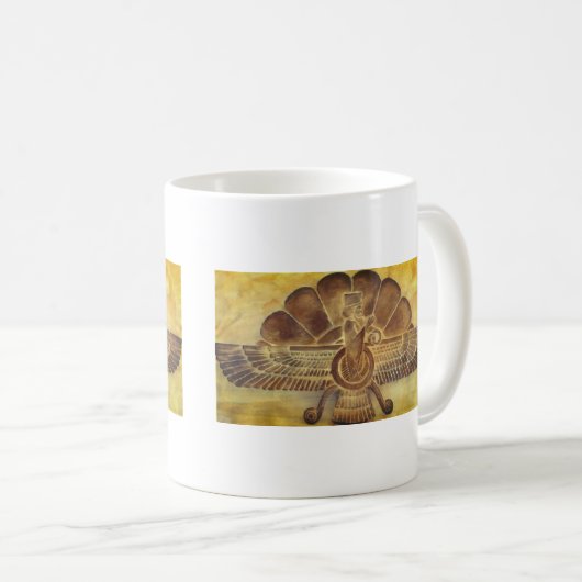 Zoroastrier Faravahar-Symbol Kaffeetasse (VorderseiteRechts)