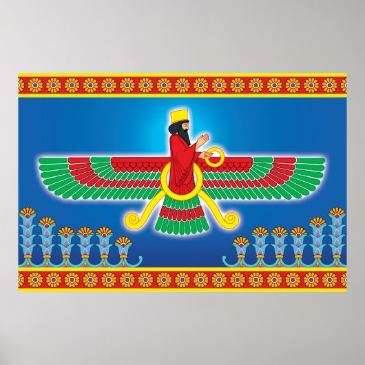 Zoroastrier persischer Faravahar Poster (Vorne)