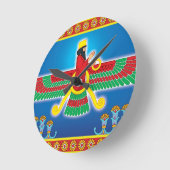 Zoroastrier persischer Faravahar Runde Wanduhr (Winkel)